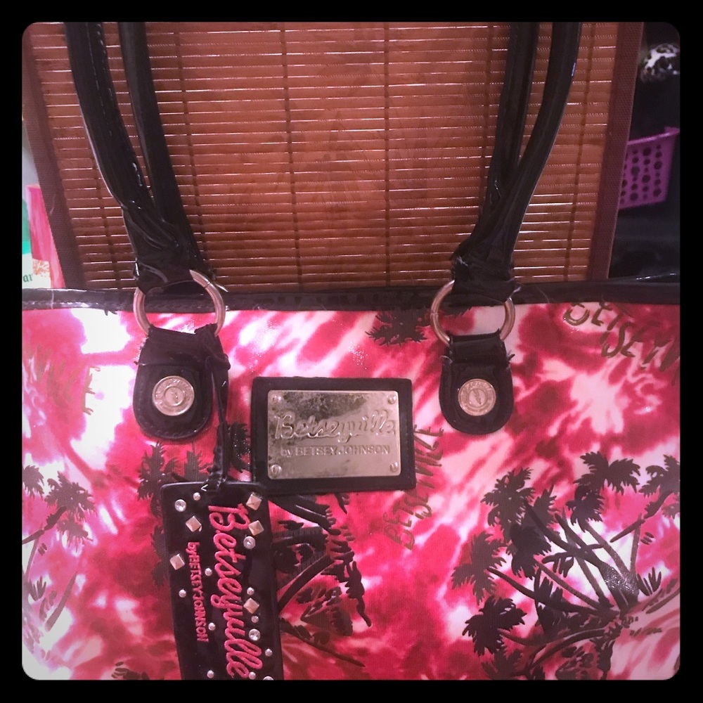 Betsey Johnson pink palm 🌴tree tote